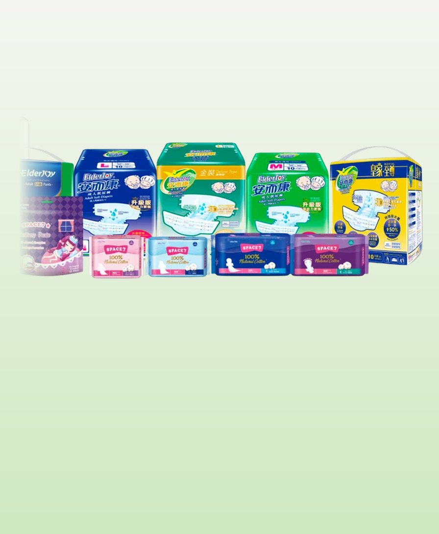 Baby care, feminine care and adult care packs from the One Nature range