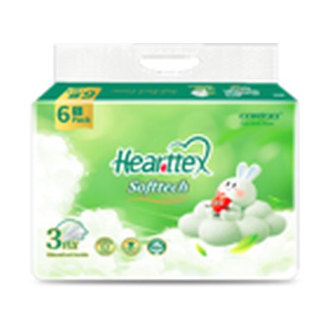 Hearttex Carina 3D Embossed Facial Tissue, 6 Pack