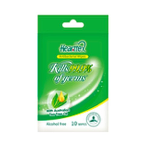 Hearttex Antibacterial Wet Wipes, 10 Bag Pack